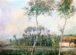 Albert Lebourg  - Bilder Gemälde - The Pond at Moulineux, Morning
