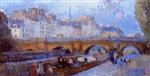 Albert Lebourg  - Bilder Gemälde - The Pont Neuf and the Monnaie Lock