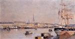 Albert Lebourg  - Bilder Gemälde - The Port of Rouen with Cathedral