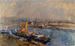 Albert Lebourg  - Bilder Gemälde - The Port of Rouen