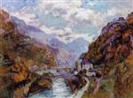Albert Lebourg  - Bilder Gemälde - The Rhone at Saint-Maurice, Valais