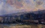 Albert Lebourg  - Bilder Gemälde - The Waterfront, Port of Honfleur