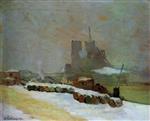 Albert Lebourg  - Bilder Gemälde - View of Notre Dame, Winter
