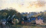 Albert Lebourg  - Bilder Gemälde - Village on the Seine near Rouen