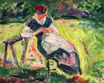 Alfred Henry Maurer  - Bilder Gemälde - Figure in a Landscape