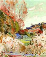 Alfred Henry Maurer  - Bilder Gemälde - Landscape in Green and Pink