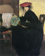 Alfred Henry Maurer  - Bilder Gemälde - Model with a Japanese Fan