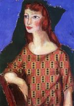 Alfred Henry Maurer  - Bilder Gemälde - Portrait of a Girl in a Flowered Dress