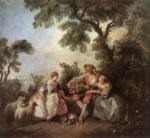 Nicolas Lancret - paintings - The Bird Cage