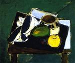Alfred Henry Maurer  - Bilder Gemälde - Still Life with Ceramic Bowl on Green Background