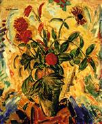 Alfred Henry Maurer  - Bilder Gemälde - Still Life with Red Flowers