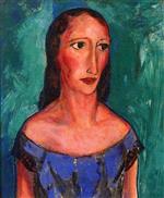 Bild:Young Woman in Blue Dress