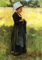 Willard Leroy Metcalf - Bilder Gemälde - Breton Girl