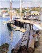 Willard Leroy Metcalf  - Bilder Gemälde - Fish Wharves - Gloucester