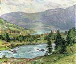 Willard Leroy Metcalf  - Bilder Gemälde - Mountain Lakes, Olden, Norway