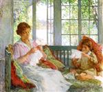 Willard Leroy Metcalf  - Bilder Gemälde - My Wife and Daughter