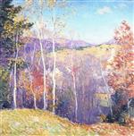 Willard Leroy Metcalf  - Bilder Gemälde - October Sunshine