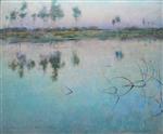 Willard Leroy Metcalf  - Bilder Gemälde - Reflections at Grez sur Loing