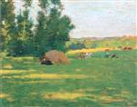 Willard Leroy Metcalf  - Bilder Gemälde - Resting at the Haystack