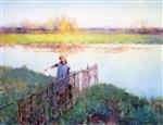 Willard Leroy Metcalf  - Bilder Gemälde - Sunset at Grez