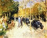 Pierre Eugène Montézin - Bilder Gemälde - Avenue de Longchamps in Spring