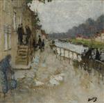 Pierre Eugène Montézin - Bilder Gemälde - Bank of the Channel at Saint-Mammes