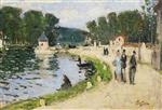 Pierre Eugène Montézin  - Bilder Gemälde - Fishing on the Canal