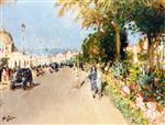 Pierre Eugène Montézin  - Bilder Gemälde - Flower Beds on the Promenade des Anglais