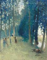 Pierre Eugène Montézin  - Bilder Gemälde - Hay Mowing at the Bank of the Brook