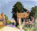 Pierre Eugène Montézin  - Bilder Gemälde - House with Flowers by the Road