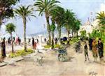 Pierre Eugène Montézin  - Bilder Gemälde - Les palmiers sur la promenade des Anglais à Nice