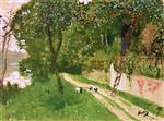 Pierre Eugène Montézin  - Bilder Gemälde - Picking Apples on a Riverbank