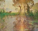 Pierre Eugène Montézin  - Bilder Gemälde - Pond at Sunset