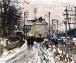 Pierre Eugène Montézin  - Bilder Gemälde - Street along the Railway at Veneux