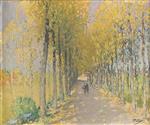 Pierre Eugène Montézin  - Bilder Gemälde - The Allee bordered with Tress