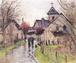 Pierre Eugène Montézin  - Bilder Gemälde - Villagers in the Rain