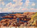 Henry Moret - Bilder Gemälde - Breton Coast, Fisherman