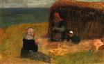 Henry Moret - Bilder Gemälde - Breton Women witih Haystack