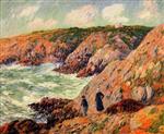 Henry Moret - Bilder Gemälde - Cliffs of Moellan, Finistere