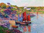 Henry Moret  - Bilder Gemälde - Doëlan, Fishing Boats