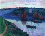 Henry Moret  - Bilder Gemälde - Fishing Boats in Brittany