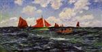 Henry Moret  - Bilder Gemälde - Fishing Boats off the Coast