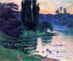 Henry Moret  - Bilder Gemälde - Pond with Ducks