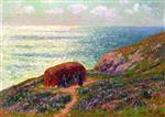 Henry Moret  - Bilder Gemälde - Seaweed Gatherers at Möelan, Brittany