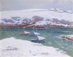 Henry Moret  - Bilder Gemälde - Snow at Doelan, Finistere