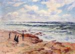 Henry Moret  - Bilder Gemälde - The Breakers at Pen'march, Finistère