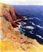 Henry Moret  - Bilder Gemälde - The Cliffs at the Ile de Groix