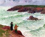 Henry Moret  - Bilder Gemälde - The Cliffs near the Sea