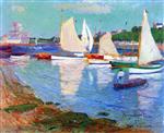 Henry Moret  - Bilder Gemälde - The Port from the East