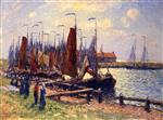 Henry Moret  - Bilder Gemälde - The Port of Volendam